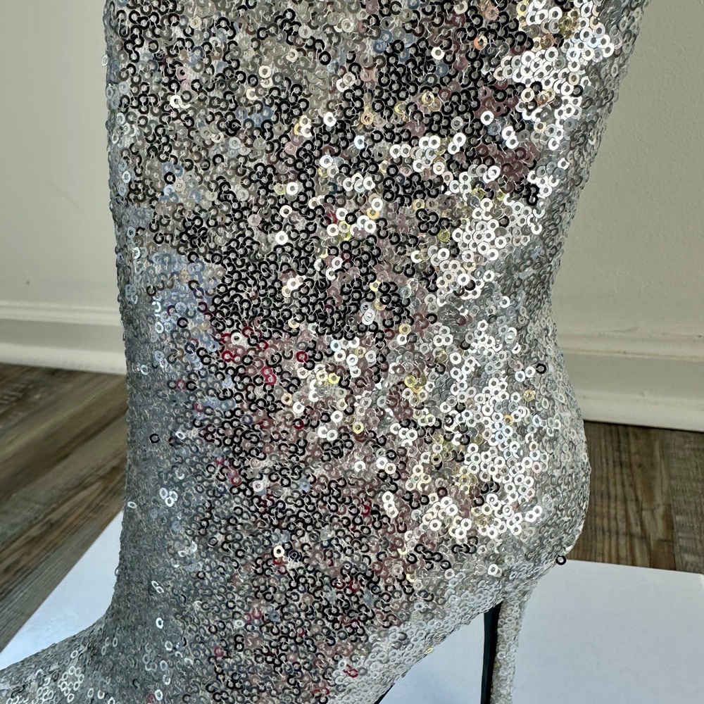 Women’s Sequins Stiletto Pointed Ankle Boots New in Box US 8 - Picture 6 of 14